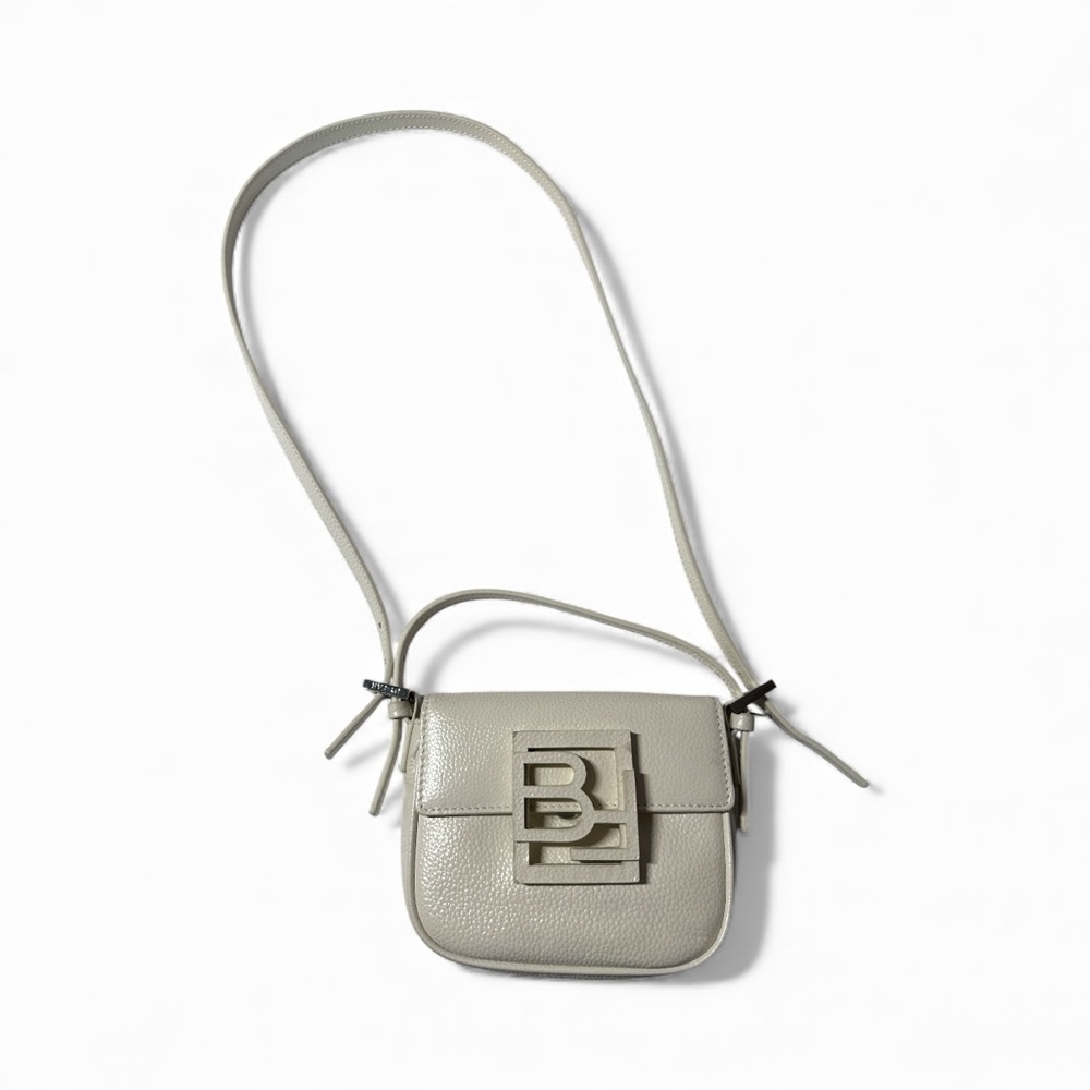 ByFar Alfie White Gloss Grained Leather Crossbody